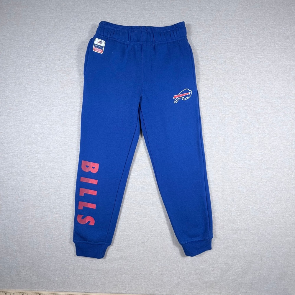 NFL Ultra Game Buffalo Bills Kids Blue Fleece Jogger Sweatpants Size 5-6